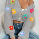 Essnce cardigan informal de mujer con botones delanteros y estampado de flores, apropiado para el uso diario en otono/invierno