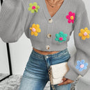 Essnce cardigan informal de mujer con botones delanteros y estampado de flores, apropiado para el uso diario en otono/invierno