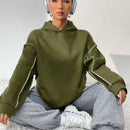 Moosta sudadera con capucha de manga larga y diseno simple para el ocio diario de las mujeres