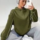 Moosta sudadera con capucha de manga larga y diseno simple para el ocio diario de las mujeres