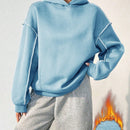 Moosta sudadera con capucha de manga larga y diseno simple para el ocio diario de las mujeres