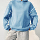 Moosta sudadera con capucha de manga larga y diseno simple para el ocio diario de las mujeres