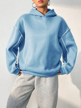 Moosta sudadera con capucha de manga larga y diseno simple para el ocio diario de las mujeres