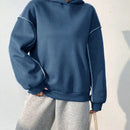 Moosta sudadera con capucha de manga larga y diseno simple para el ocio diario de las mujeres