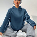 Moosta sudadera con capucha de manga larga y diseno simple para el ocio diario de las mujeres