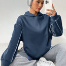 Moosta sudadera con capucha de manga larga y diseno simple para el ocio diario de las mujeres