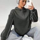 Moosta sudadera con capucha de manga larga y diseno simple para el ocio diario de las mujeres