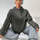 Moosta sudadera con capucha de manga larga y diseno simple para el ocio diario de las mujeres