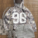 Muchic sudadera con capucha con estampado de leopardo minimalista informal, impreso en toda la prenda, otono invierno