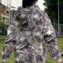 Muchic sudadera con capucha con estampado de leopardo minimalista informal, impreso en toda la prenda, otono invierno