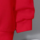 Ezwear sudadera con capucha de ajuste holgado y gruesa con estampado minimalista "feliz ano nuevo" de color rojo casual para mujer