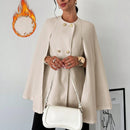 Prive cardigan tipo poncho de color albaricoque solido y elegante, abrigo minimalista para mujer