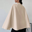 Prive cardigan tipo poncho de color albaricoque solido y elegante, abrigo minimalista para mujer