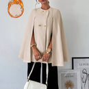 Prive capa/poncho sobrecapa de unicolor elegante y minimalista de color albaricoque para mujer