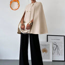 Prive capa/poncho sobrecapa de unicolor elegante y minimalista de color albaricoque para mujer