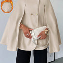 Prive capa/poncho sobrecapa de unicolor elegante y minimalista de color albaricoque para mujer