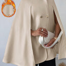Prive cardigan tipo poncho de color albaricoque solido y elegante, abrigo minimalista para mujer