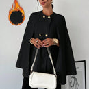 Prive cardigan tipo poncho de color albaricoque solido y elegante, abrigo minimalista para mujer