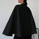 Prive cardigan tipo poncho de color albaricoque solido y elegante, abrigo minimalista para mujer