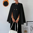 Prive capa/poncho sobrecapa de unicolor elegante y minimalista de color albaricoque para mujer