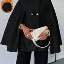 Prive capa/poncho sobrecapa de unicolor elegante y minimalista de color albaricoque para mujer