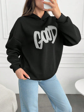 Cottnline sudaderas holgadas con bordado "good" para mujeres