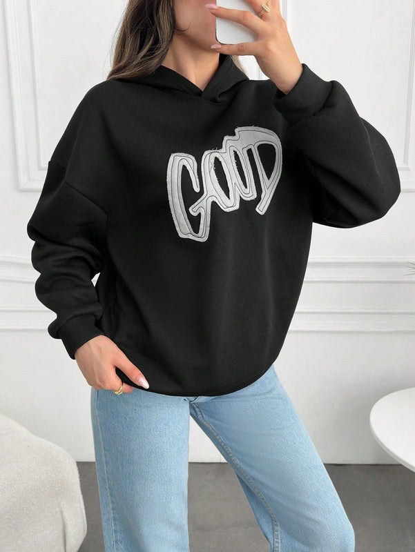 Cottnline sudaderas holgadas con bordado "good" para mujeres