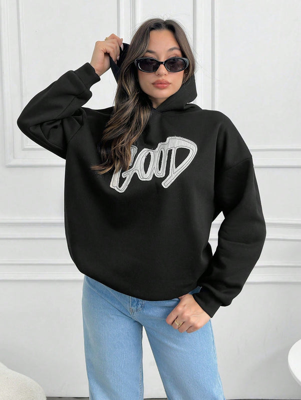 Cottnline sudaderas holgadas con bordado "good" para mujeres