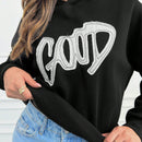 Cottnline sudaderas holgadas con bordado "good" para mujeres