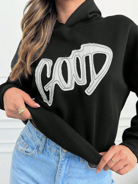 Cottnline sudaderas holgadas con bordado "good" para mujeres