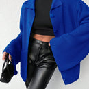 Cardigan de manga larga con botones y cuello para mujer, de estilo minimalista