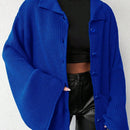 Cardigan de manga larga con botones y cuello para mujer, de estilo minimalista