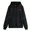 Sudadera con capucha informal y holgada para mujer con estampado de letra, manga larga, forro polar, disenada para un confort extremo, adecuada para usar en capas o sola para crear looks de moda, invierno