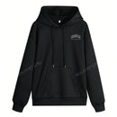 Sudadera con capucha informal y holgada para mujer con estampado de letra, manga larga, forro polar, disenada para un confort extremo, adecuada para usar en capas o sola para crear looks de moda, invierno