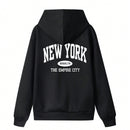 Sudadera con capucha informal y holgada para mujer con estampado de letra, manga larga, forro polar, disenada para un confort extremo, adecuada para usar en capas o sola para crear looks de moda, invierno