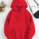 Lune sudadera con capucha informal para mujer con estampado de letra y pata de perro, para otono/invierno