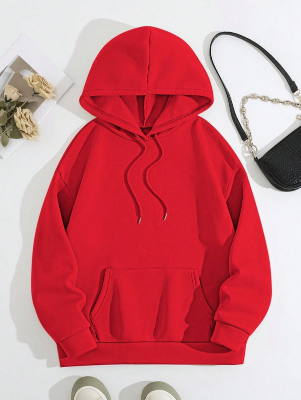 Lune sudadera con capucha informal para mujer con estampado de letra y pata de perro, para otono/invierno