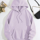 Lune sudadera con capucha informal para mujer con estampado de letra y pata de perro, para otono/invierno