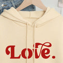 Ezwear jersey con capucha con estampado de amor para mujer
