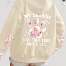 Lune sudadera con capucha informal para mujer con estampado de letra y pata de perro, para otono/invierno
