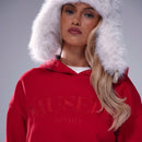 Musera sudadera con capucha oversize con patron de bordado de letras