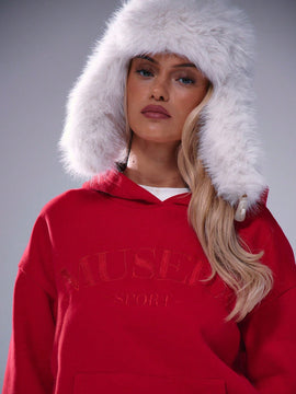 Musera sudadera con capucha oversize con patron de bordado de letras