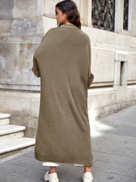 Cardigan casual holgado de unicolor de manga larga tipo murcielago, para otono/invierno