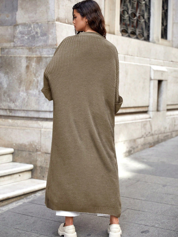 Cardigan casual holgado de unicolor de manga larga tipo murcielago, para otono/invierno