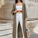 Cardigan casual holgado de unicolor de manga larga tipo murcielago, para otono/invierno