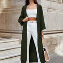 Cardigan casual holgado de unicolor de manga larga tipo murcielago, para otono/invierno
