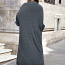Cardigan casual holgado de unicolor de manga larga tipo murcielago, para otono/invierno