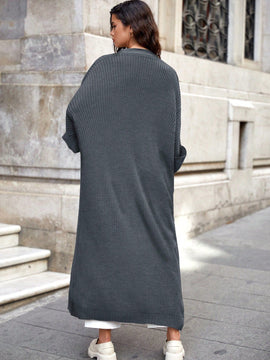 Cardigan casual holgado de unicolor de manga larga tipo murcielago, para otono/invierno