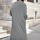 Cardigan casual holgado de unicolor de manga larga tipo murcielago, para otono/invierno