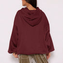 Musera sudadera con capucha de hombros caidos y talla grande para invierno